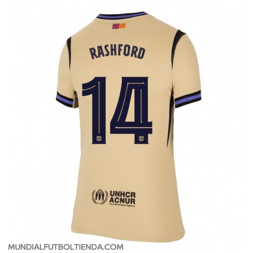 Camiseta Barcelona Marcus Rashford #14 Segunda Equipación Replica 2025-26 para mujer mangas cortas